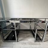 Modern glass and stainless steel desk