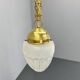 Art Deco Brass & Glass Pendant Light, Germany 1930s, Restored
