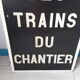 Authentic station sign stop trains of the large-format construction site