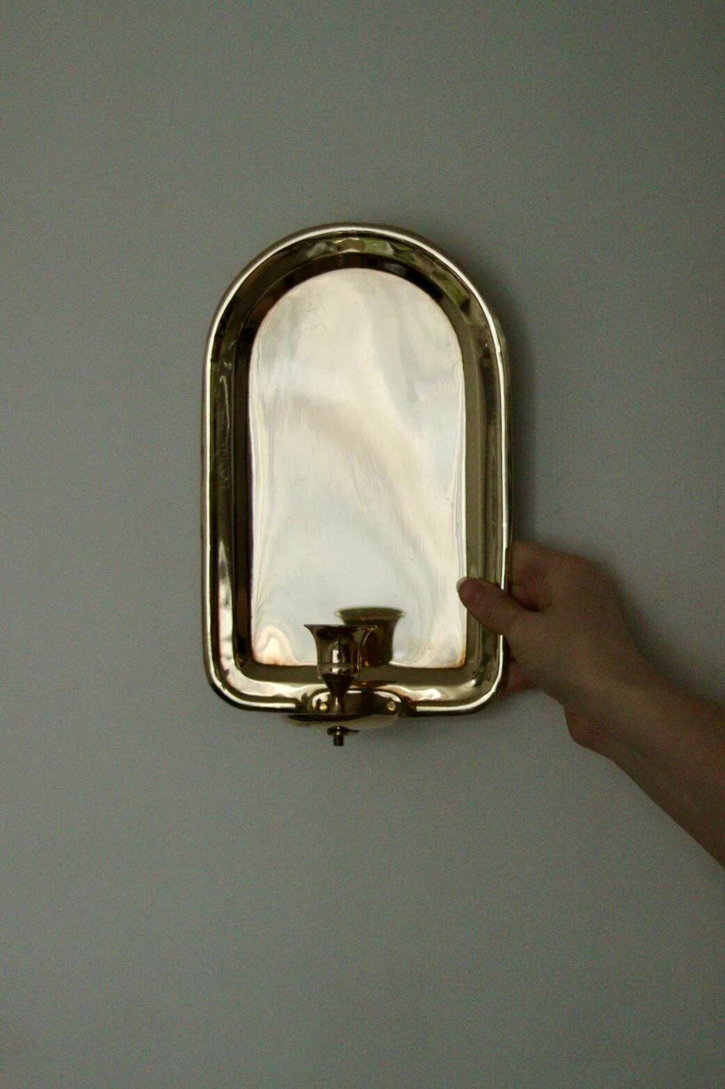 Single mid-century Swedish brass sconce