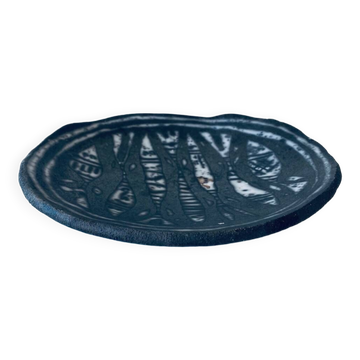 Assiette en Raku nu