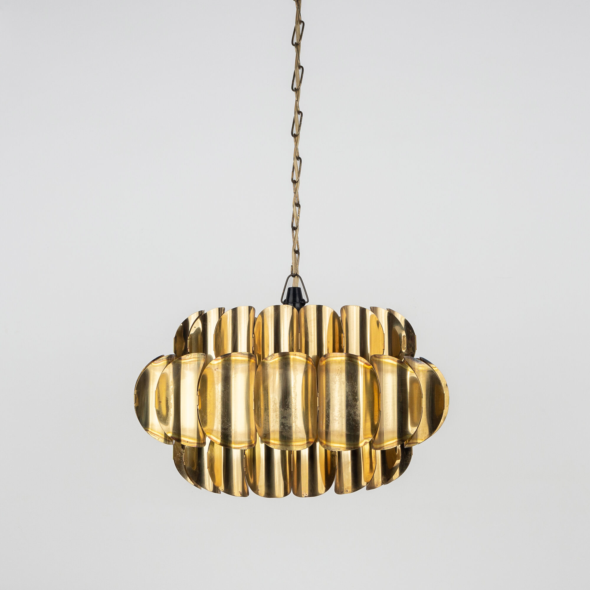 Rare brass pendant lamp by Thorsten Orrling, Hans-Agne Jakobsson, Denmark, 1960s