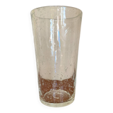 Large bubbled crystal vase from the 70s