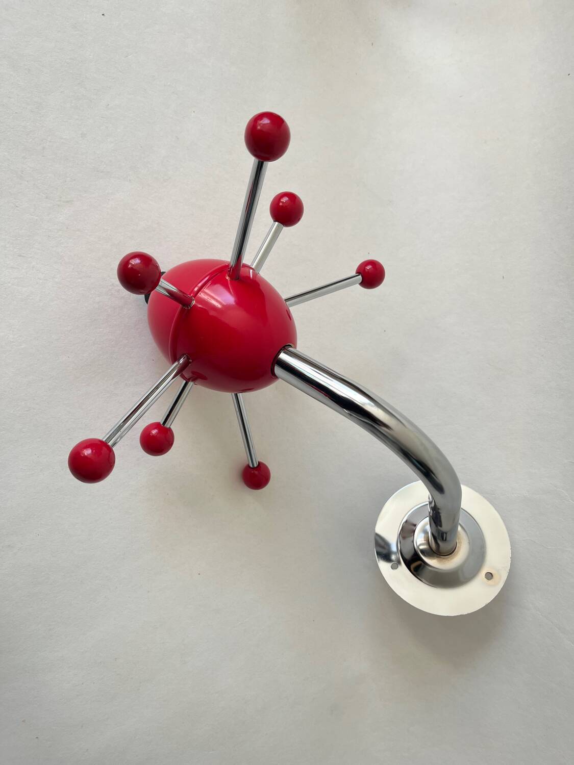 Vintage red Sputnik coat rack