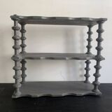 Antique grey wooden wall shelf – “bobine” model circa 1910