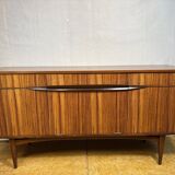Mid-Century Retro Vintage Teak & Zebrano Wood Sideboard by Elliots of Newbu
