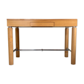 Bureau vintage en orme et chrome