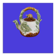Chinese-American Majolica Turtle & Underwater Landscape Teapot, Vintage Shiwan Ware by RC Creations