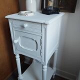 Farrow & Ball white painted high bedside table