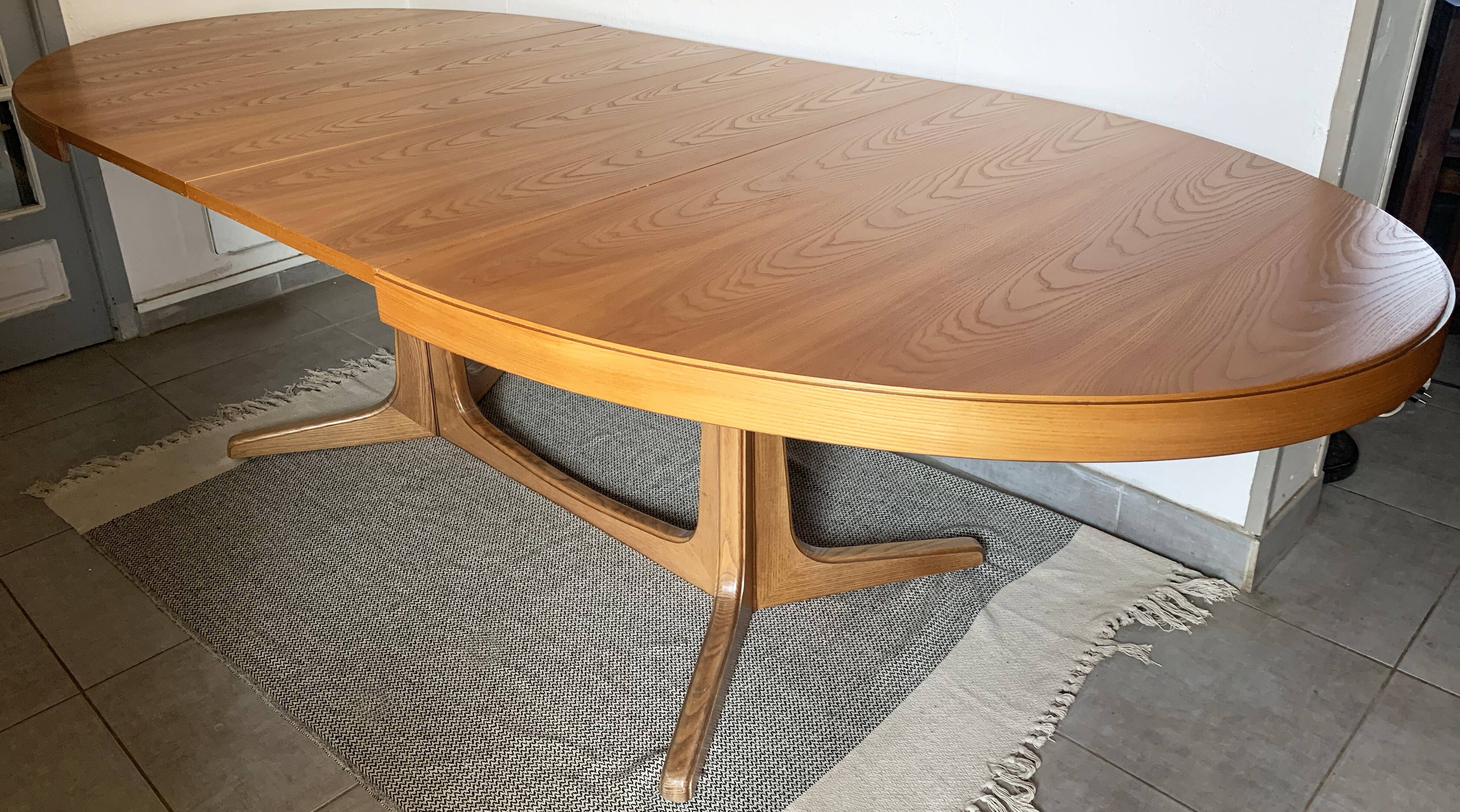 Baumann vintage 1970 oval table, stamped NF