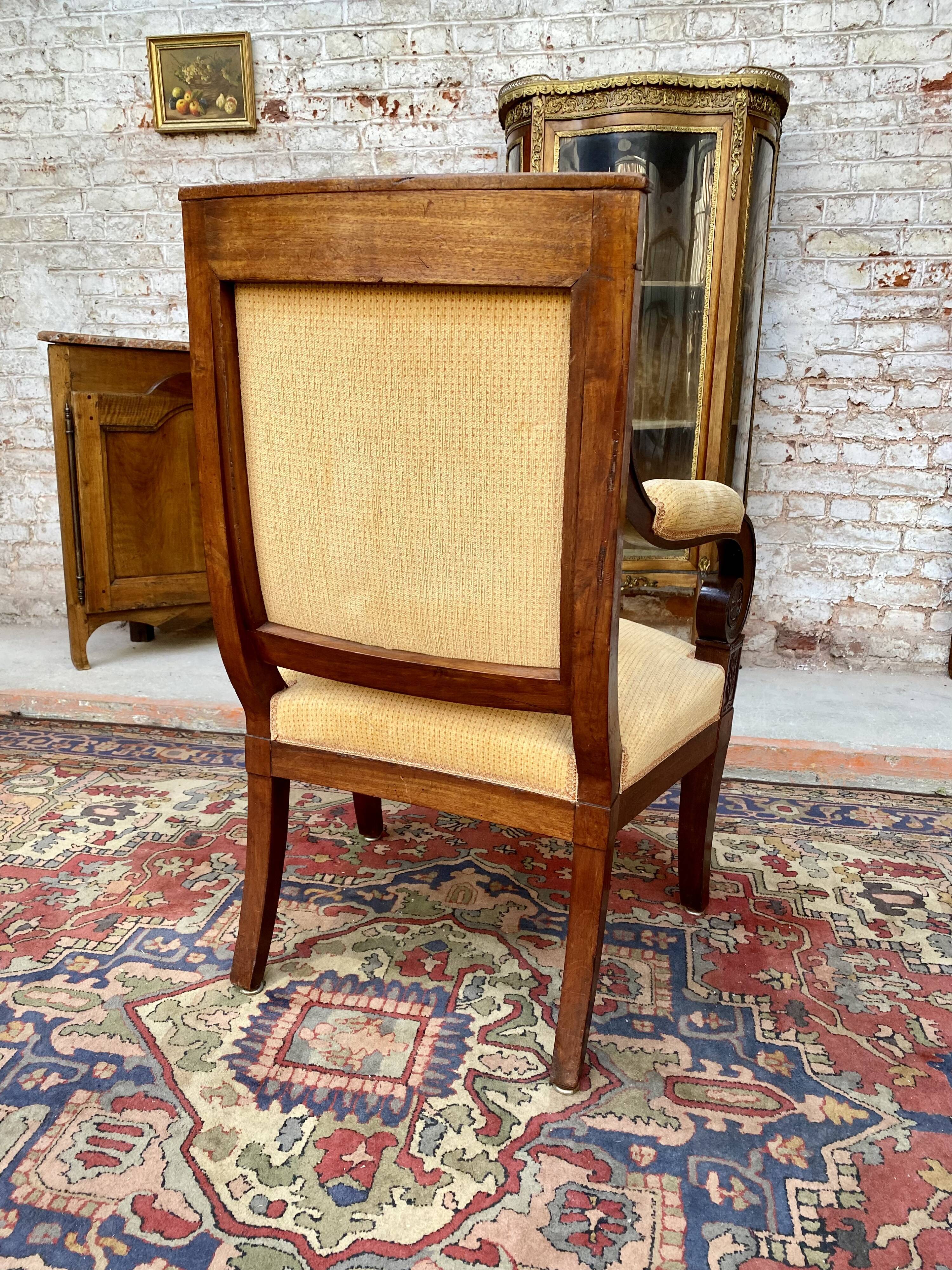 Mahogany armchair period empire xix eme century