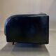3-seater black leather sofa Scandinavian design 1960