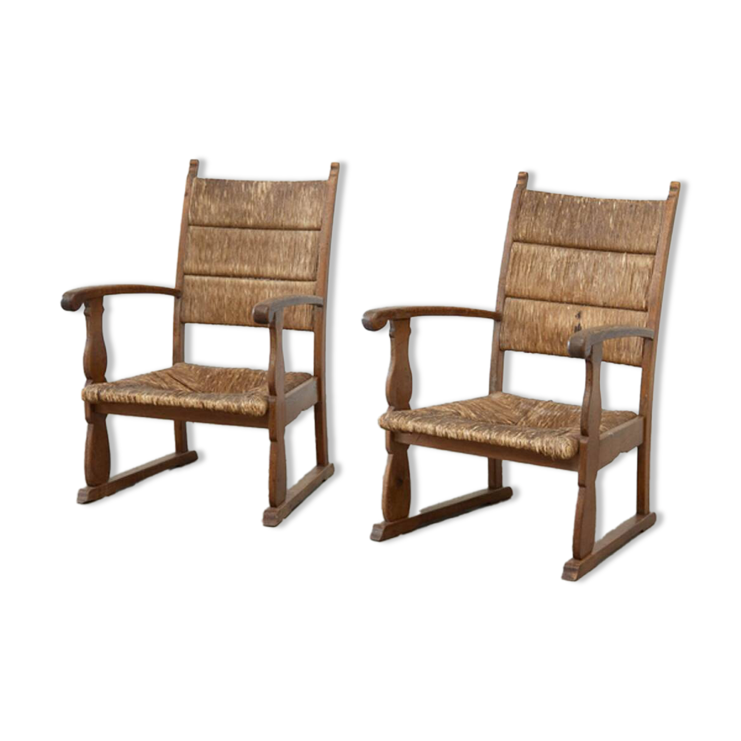 Set of two French lounge chairs