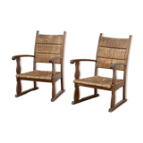 Set of two French lounge chairs