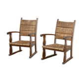 Ensemble de deux fauteuils lounge français