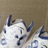 Small flower vase with 5 branches in earthenware from Portugal