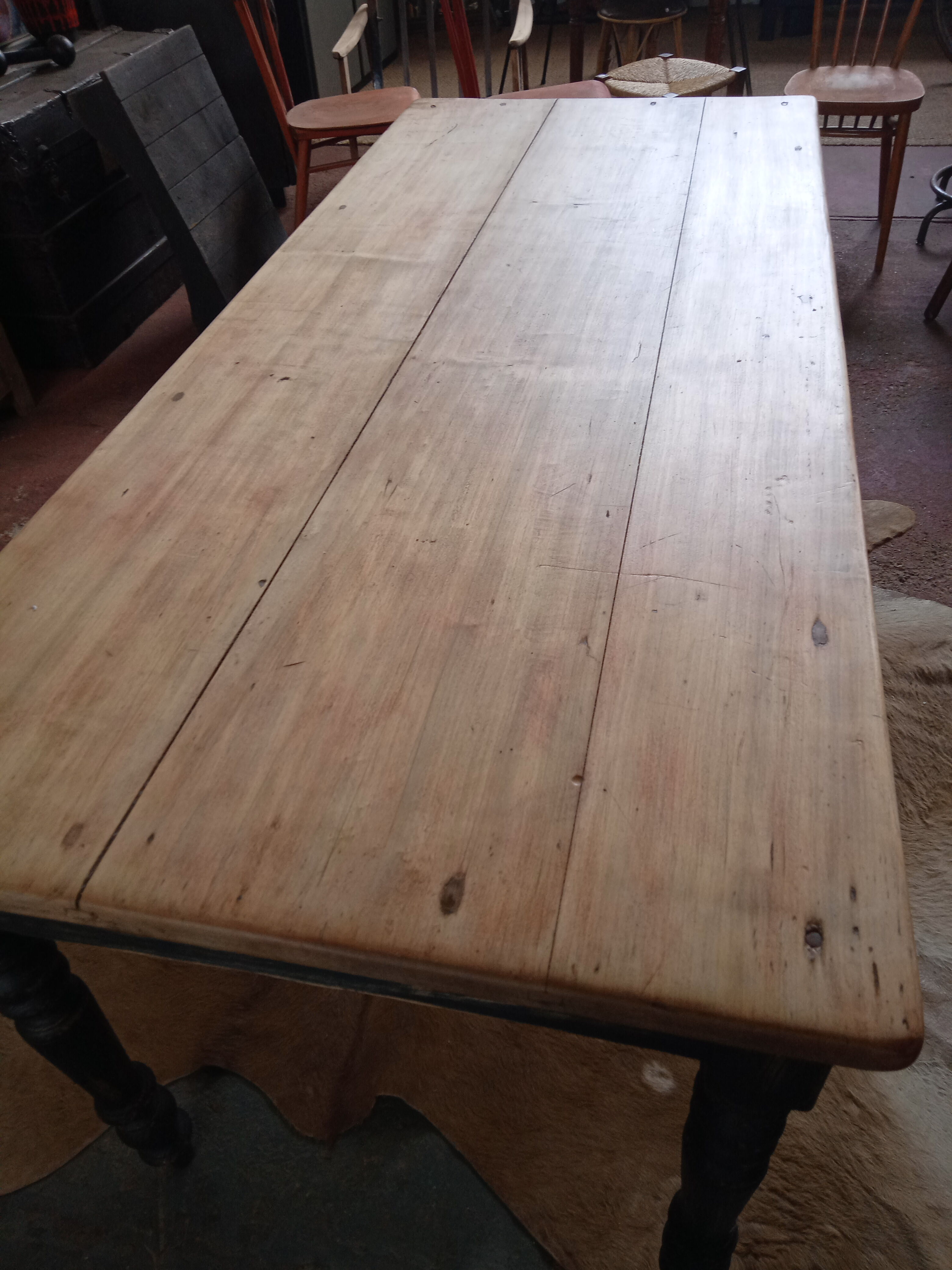 Old table feet turned