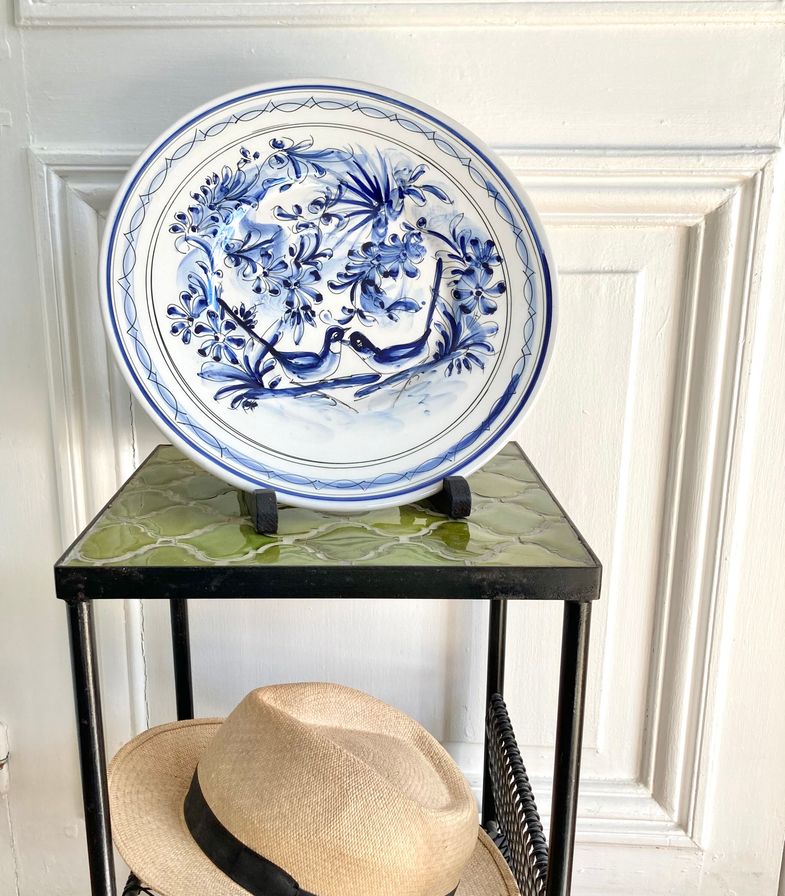 Decorative plate ceramic birds