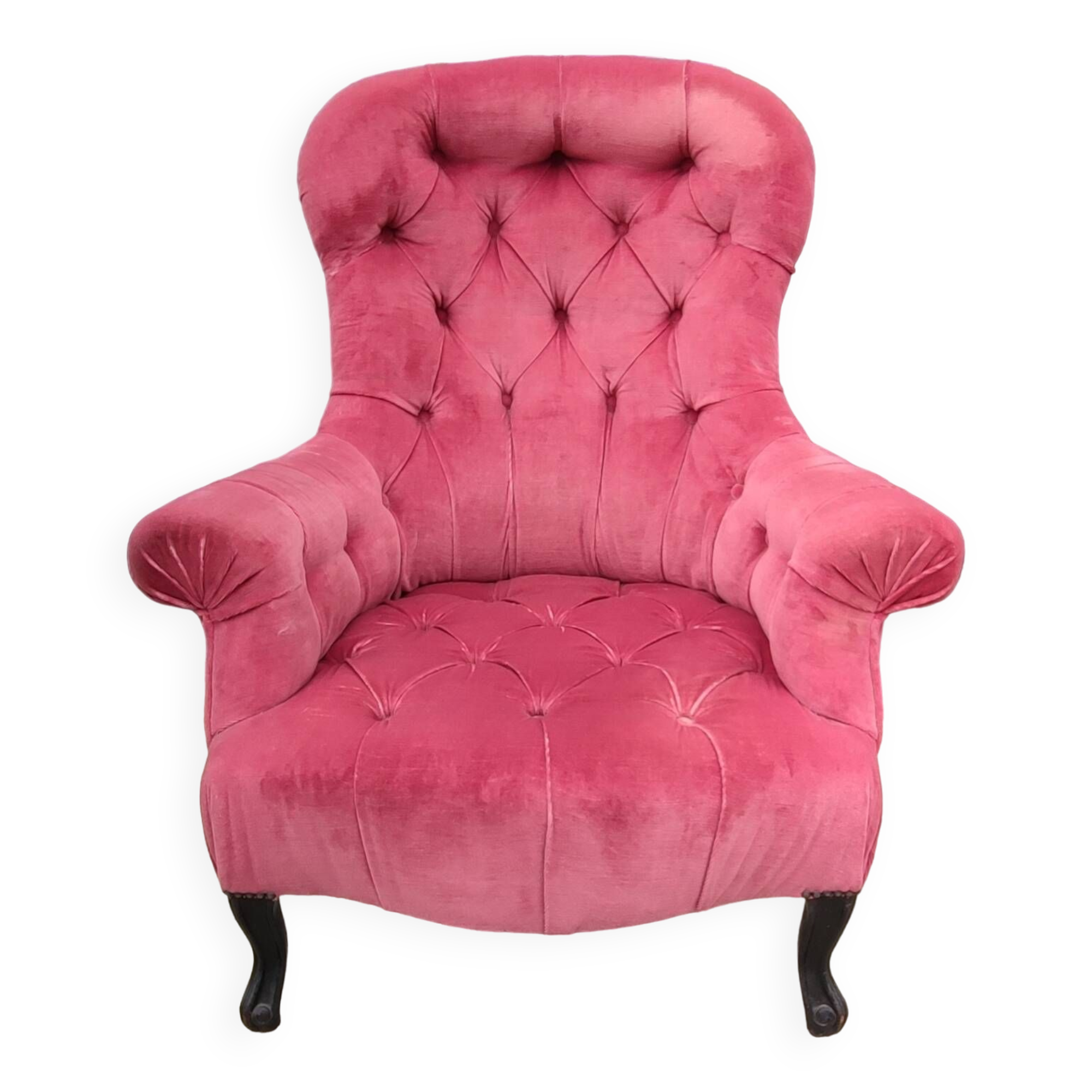 Old Napoleon III padded armchair