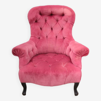 Old Napoleon III padded armchair