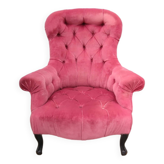 Ancien fauteuil capitonné Napoléon III