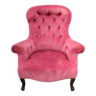 Old Napoleon III padded armchair