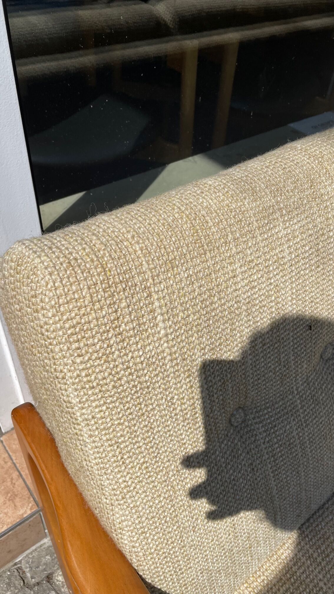 Canape daybed of the 60s in wood and wool