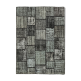 Handwoven Anatolian Contemporary 180 cm x 250 cm Black Patchwork Rug