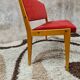 Two-seater red velvet bench 1970 vintage