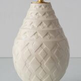 Art Deco table lamp by Charles Catteau for Boch Frères "Pineapple" with new Ikat silk shade.