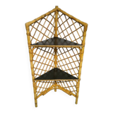 Rattan corner shelf