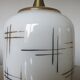 Hanging opaline white gold geometric patterns 60s 70s