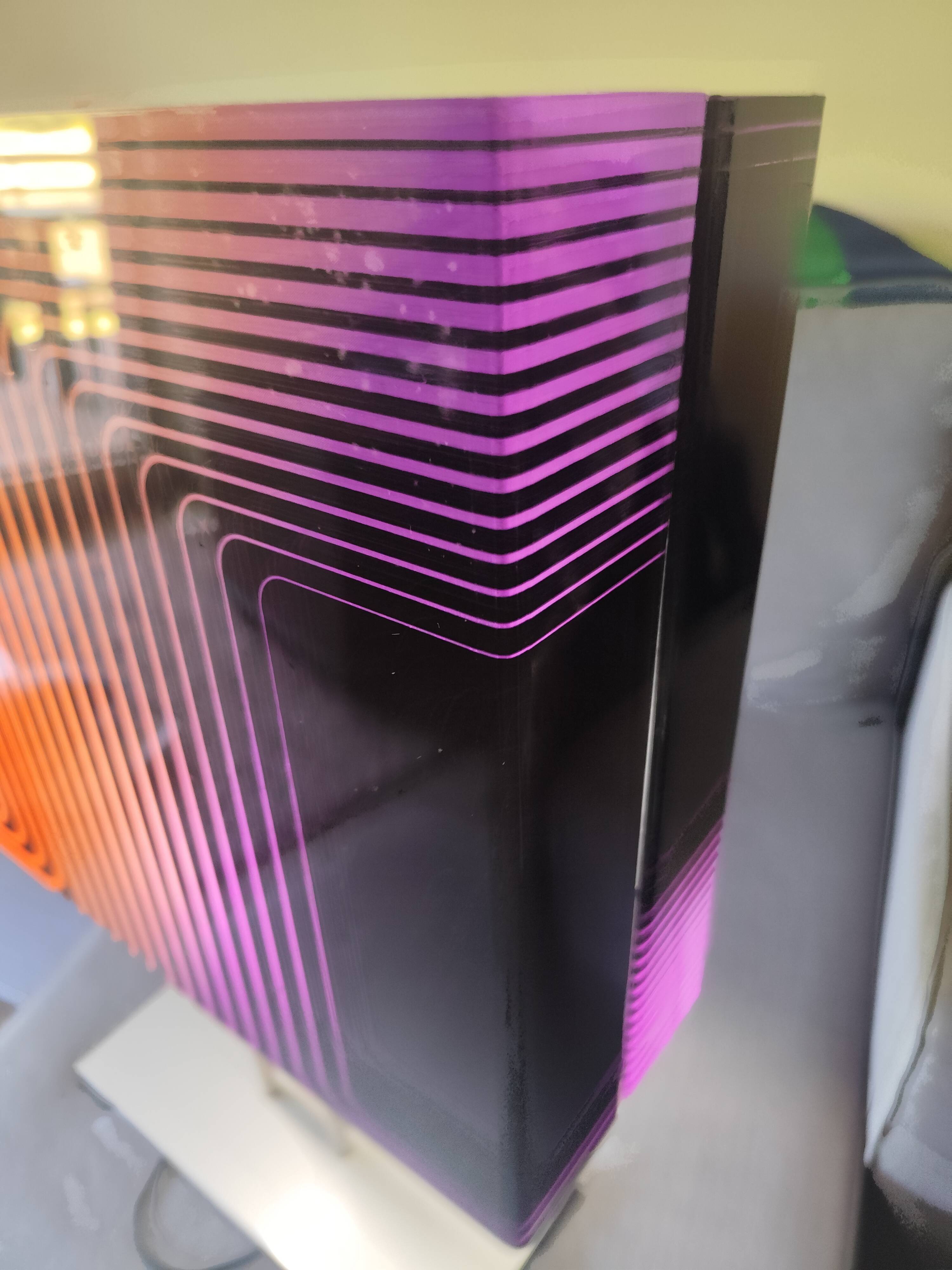 Lamp op art kinetic movement Vasarely Cruz Diez plexiglass and metal