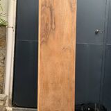 Vintage glass-fronted cabinet, raw wood, 1950s