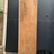 Armoire vitrée vintage bois brut 1950