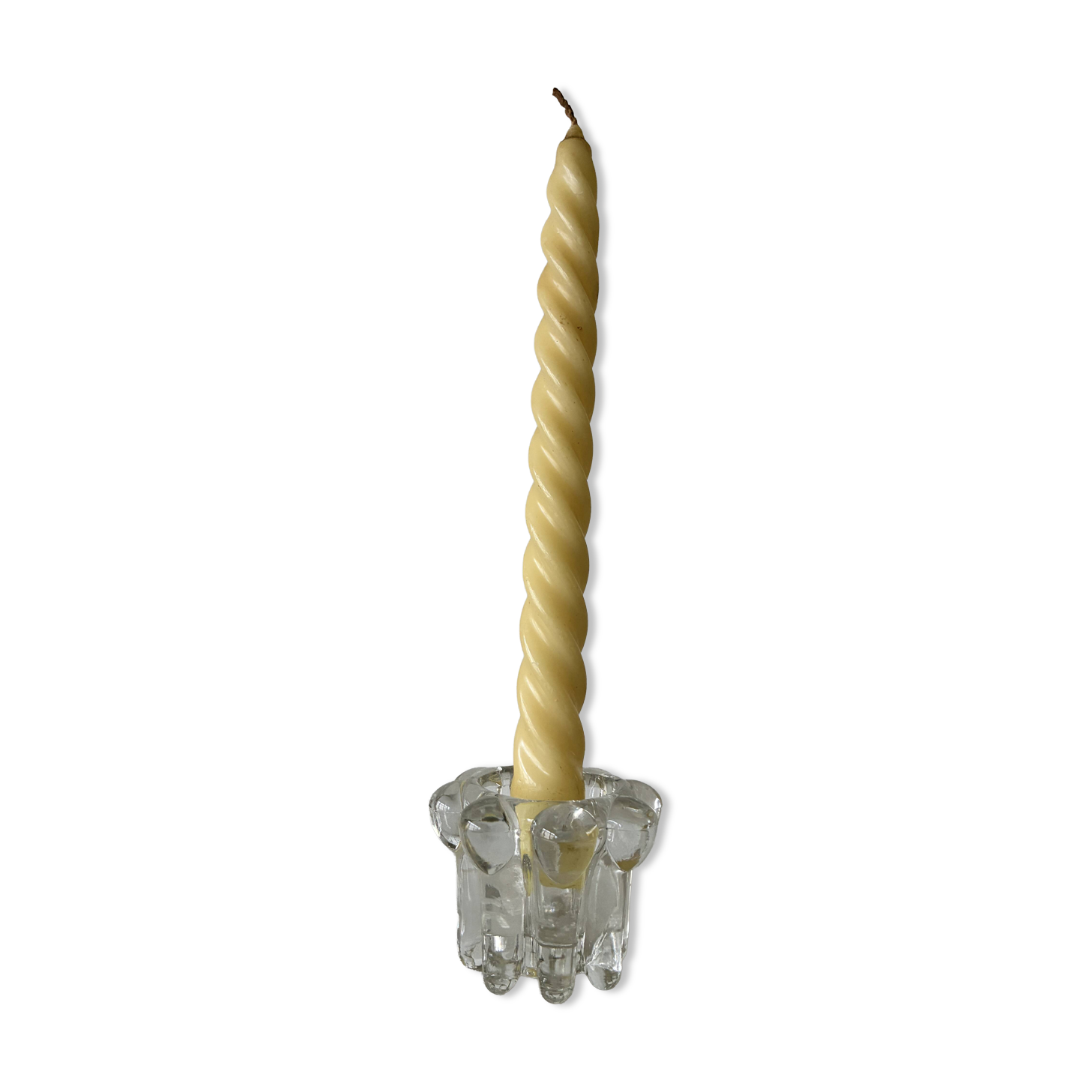 Vintage glass candlestick from Reims