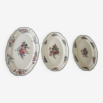 3 anciens plats oval en faïence villeroy & boch - 1562