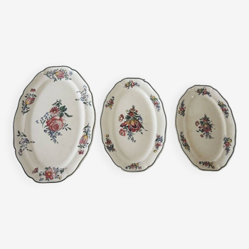 3 old oval earthenware dishes villeroy & boch - 1562