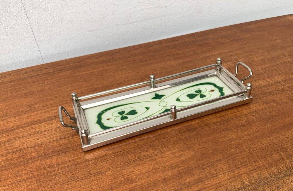 Metal and glass plateau Art Deco / Art Nouveau