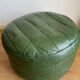 Green patchwork pouf in Sède leather
