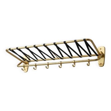 Porte manteaux, chapeaux en aluminium doré vintage 1950,60