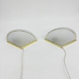 Set of Vintage Glass Wall Lamps with Gold Holder, 1970s