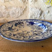 Round plate in ironstone Creil and Montereau model Flora