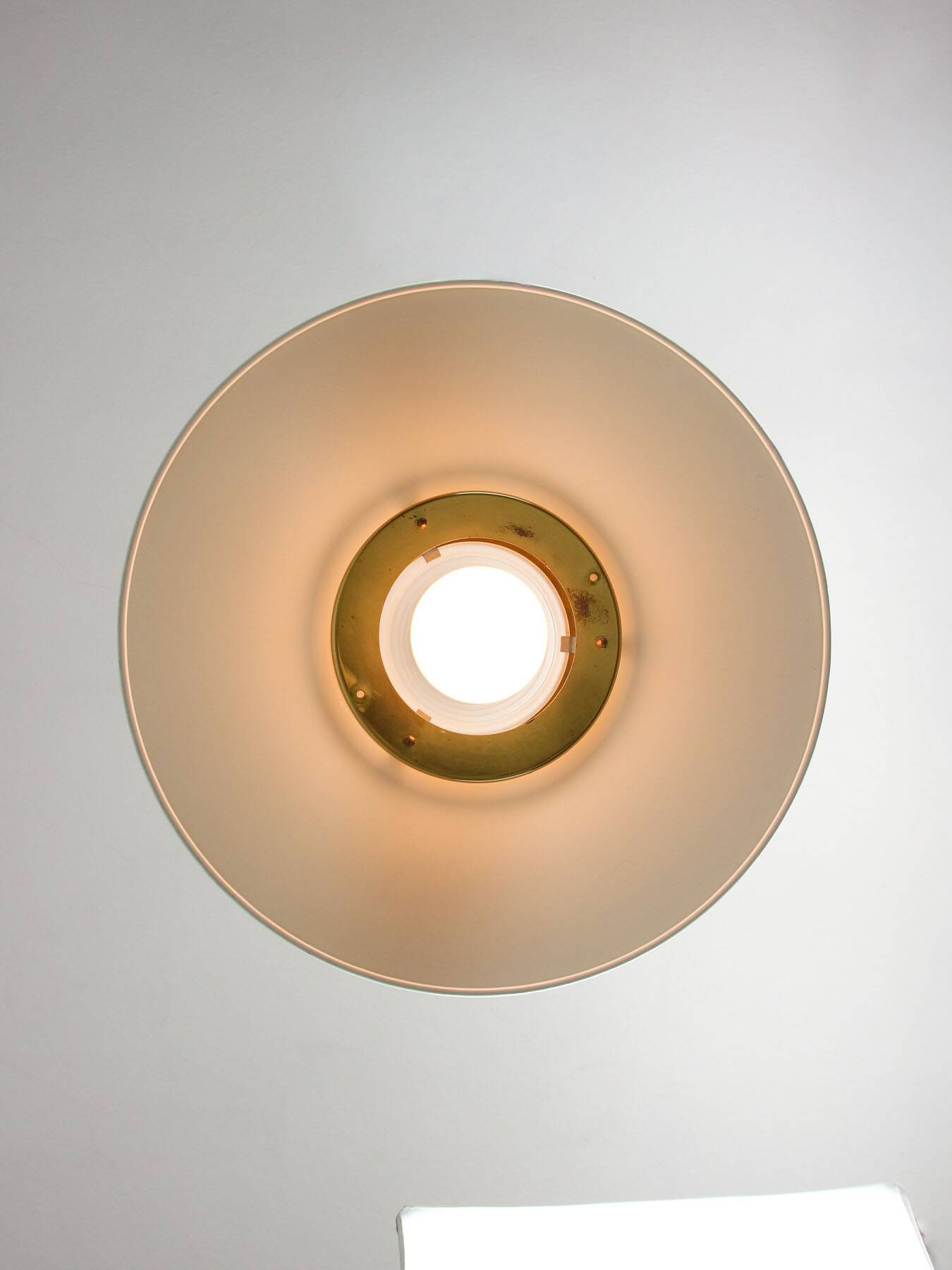 Lampe à suspension en laiton et métal vintage italienne, années 1970