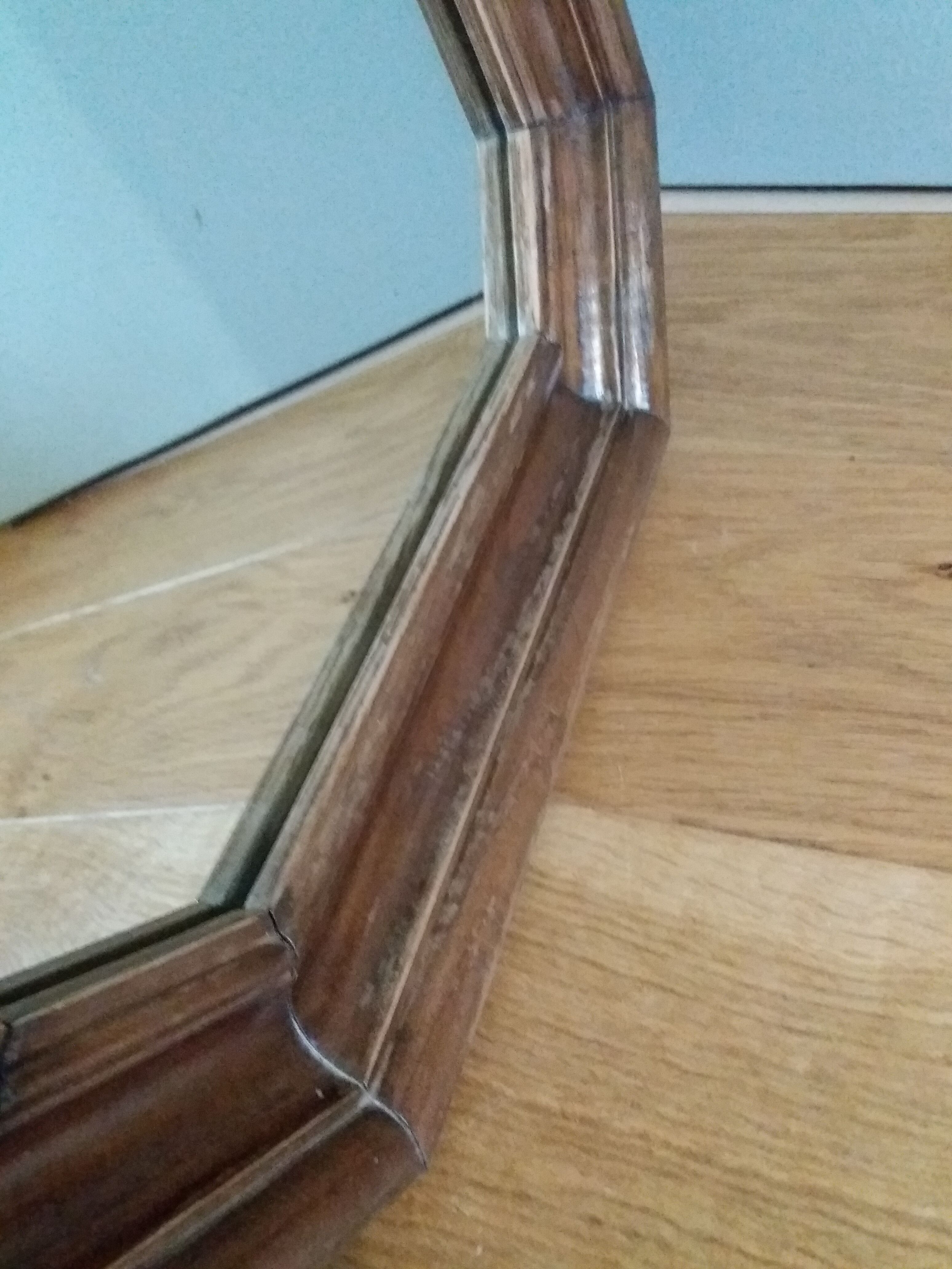 Octagonal mirror 58 x 38 moulded wood frame