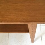 1950 compass foot pedestal table in light wood, side table, side table