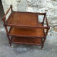 Desserte vintage en acajou sur roulettes