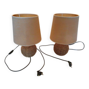 2 lampes vintage en corde
