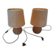 2 Small Vintage Braided Rope Lamps Height 32 cm