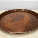Vintage handcrafted XL round brass tray